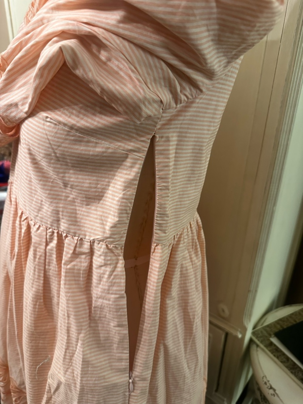 Tuckernuck Peach-Striped Embroidered Babydoll Dress - Picture 8 of 11